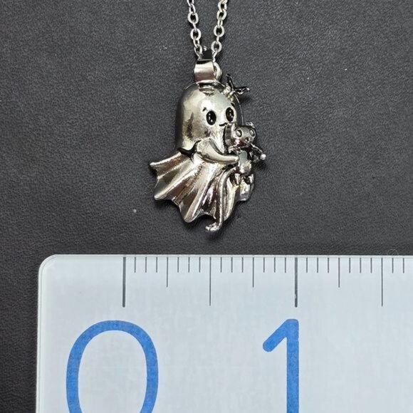 🎃 Ghost with Cat Stuffie‎ Pendant Necklace (NWOT) - Picture 4 of 8